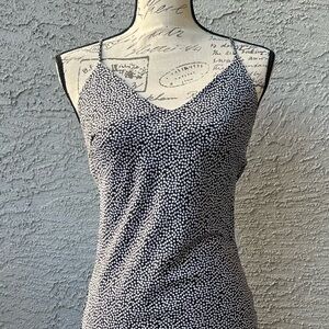 black and white printed midi dress